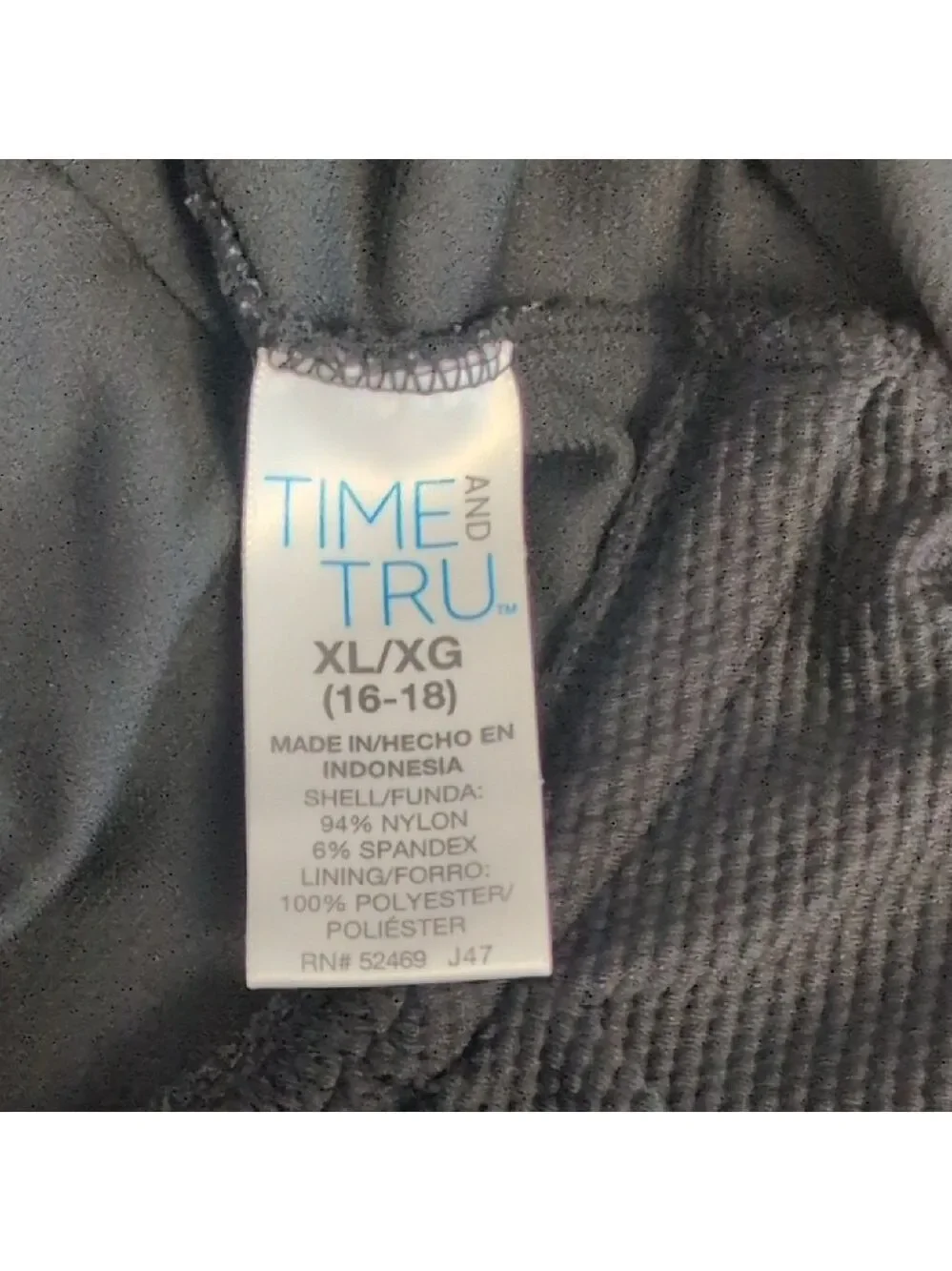 Time and Tru Black One Piece Textured Swimsuit XL 16-18        628D